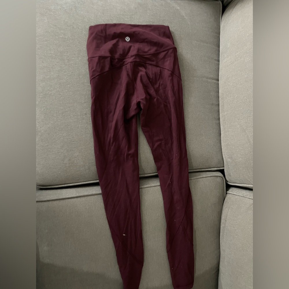 Burgundy lululemon leggings